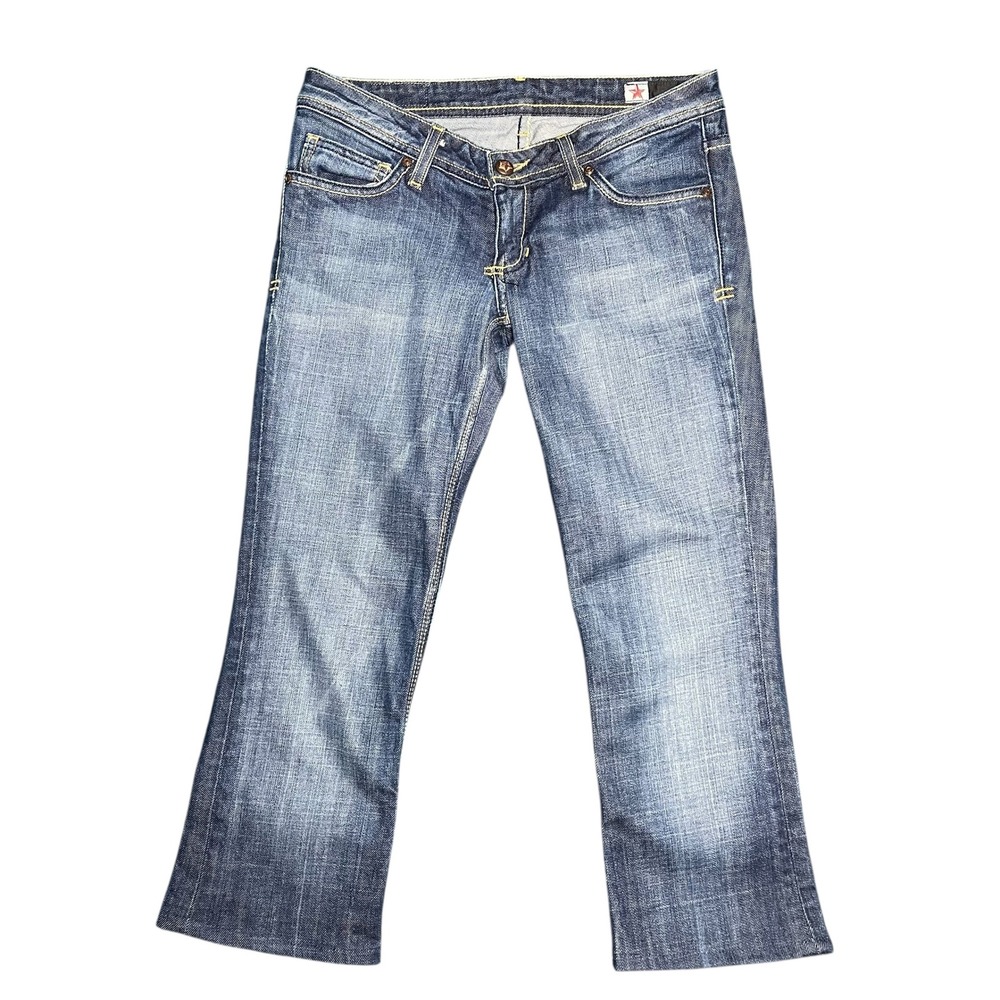 Peoples Liberation Irene 19‎ Low Rise Cropped Flare Jeans Blue Womens 25